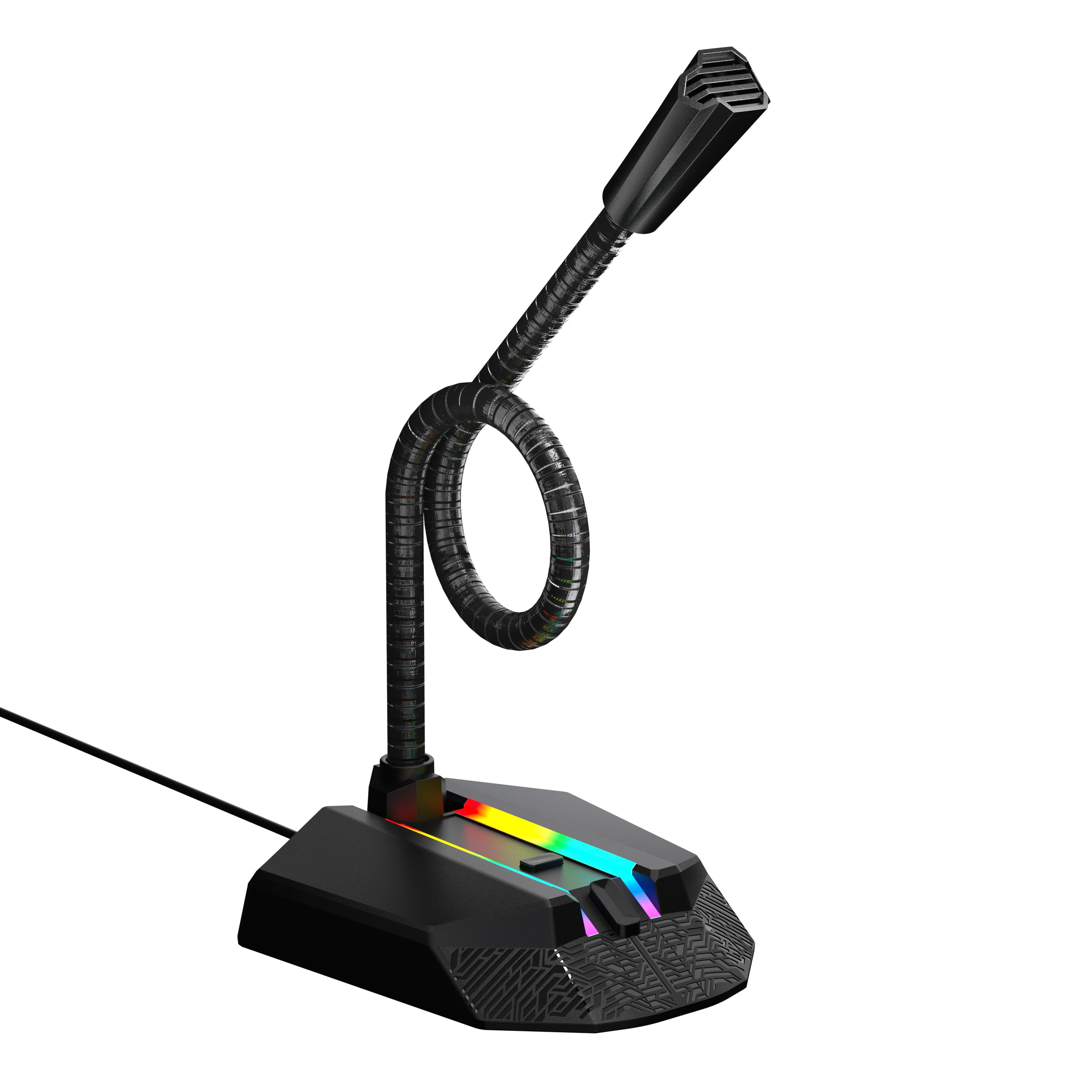 USB-микрофон для ноутбука, компьютера, для игровой конференции, записи, Skype с RGB-подсветкой