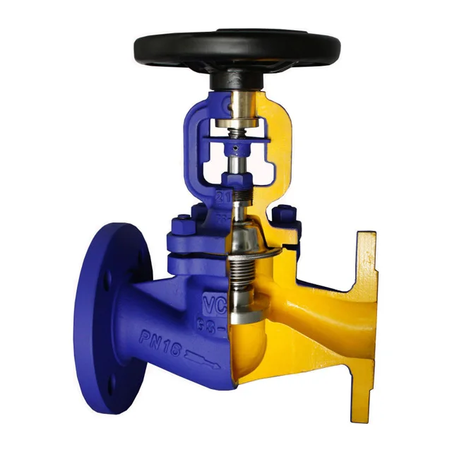 DIN Wheel handle Bellows PN16 GS-C25 Rising stem Globe Valve with Flanged