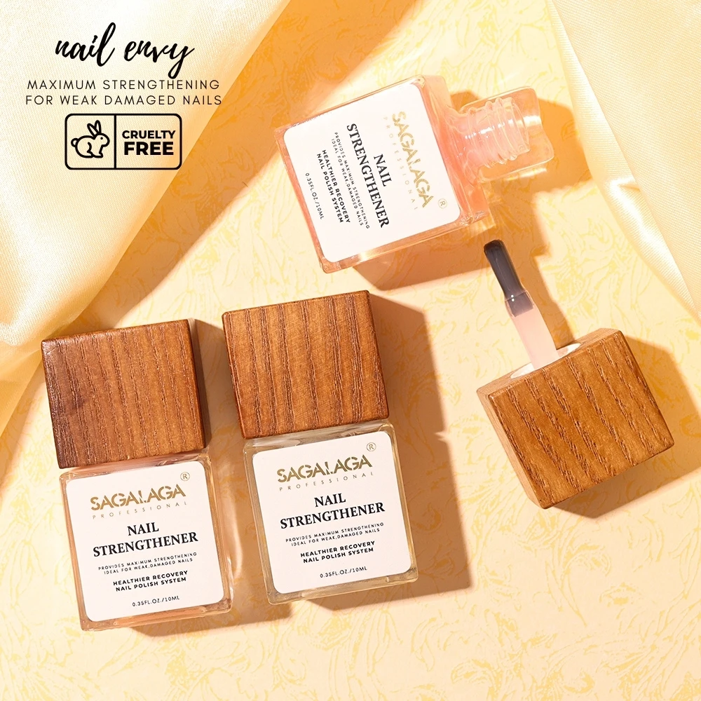 SAGALAGA Quick Dry Natural pink Nail Strengthening Nail Polish Product Nail Growth Enhancement Gel Polish No Lamp Machine