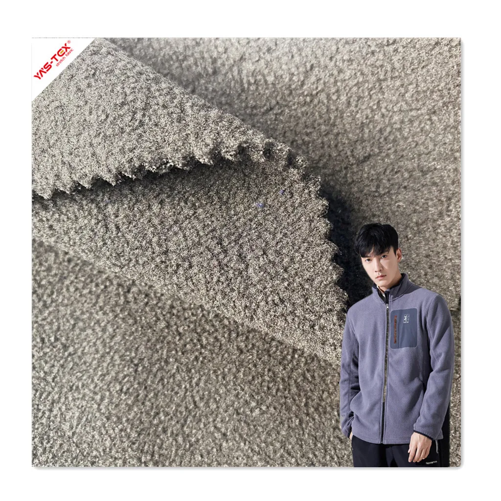 Recyced yarn Polyester Polar Fleece Double Brush Double Shaking Eco friendly Anti Pill Fleece fabric for Jacket