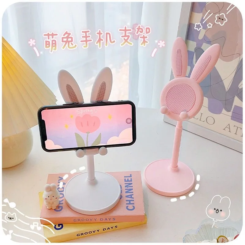 Mobile phone desktop stand cute cartoon bunny tablet universal stand adjustable telescopic lifting lazy holder