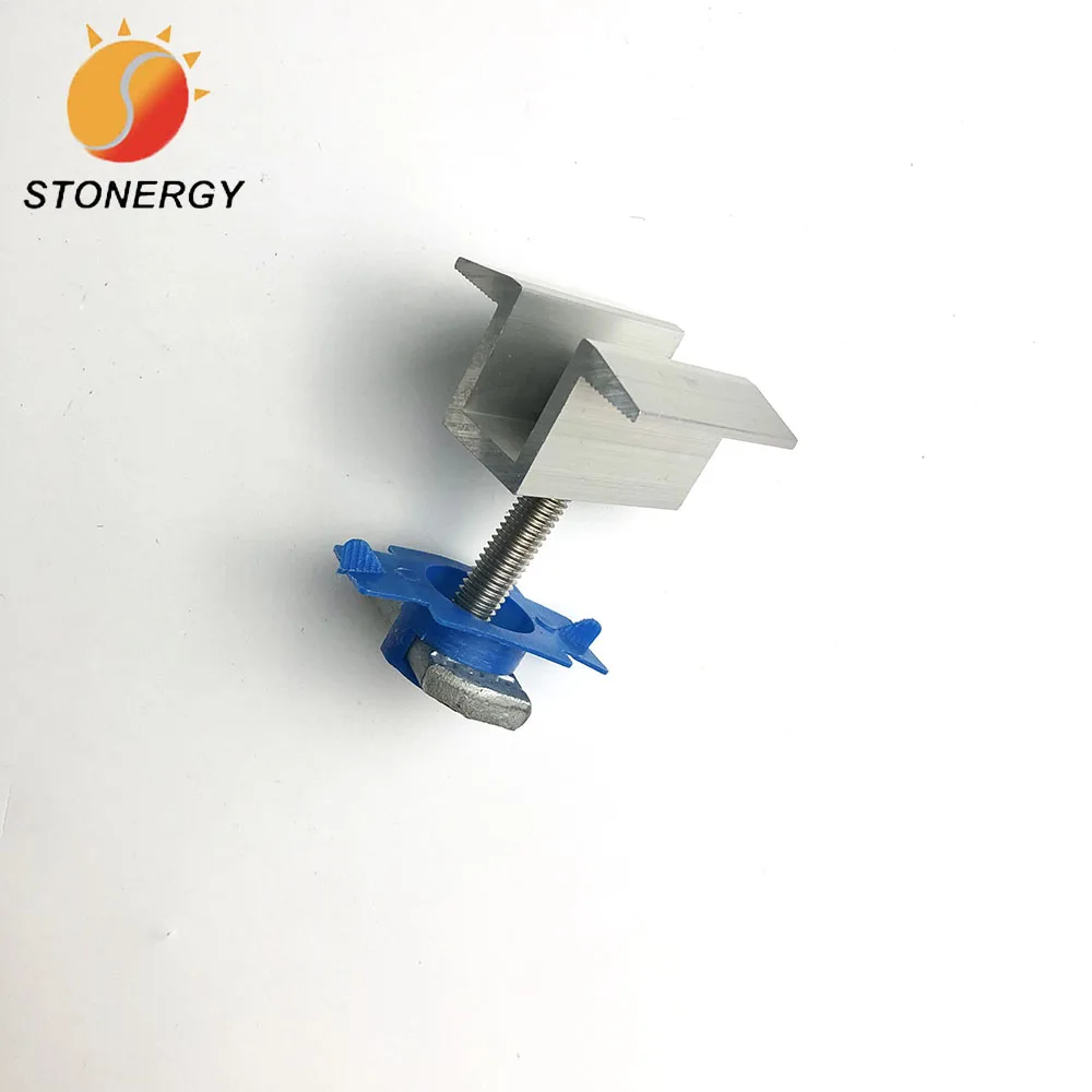 Solar Panel Mid Mounting Clamp for Steel Rail