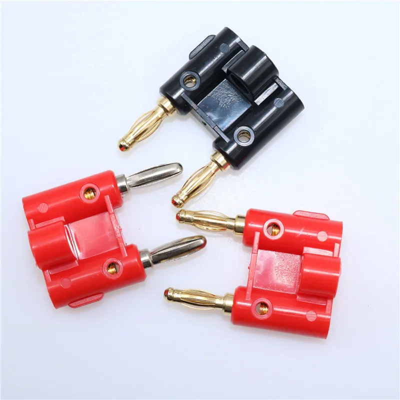 Double Row 4mm Banana Plug Connector Speaker Adapter Two-position Lantern Cross Plug Connector