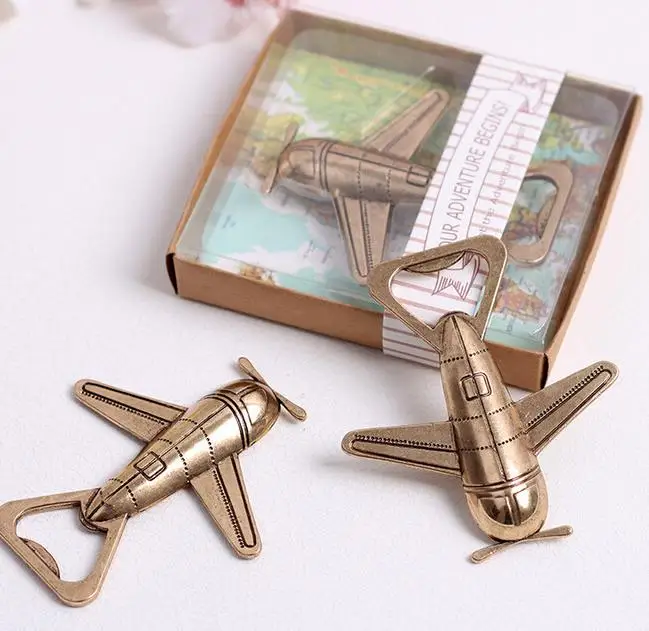 
Airplane Bottle Opener with Gift Box Air Plane Travel Beer Bottle Opener Party Favor Wedding Birthday Decorations 