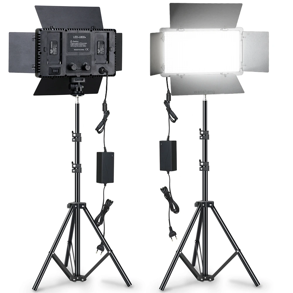 U600 LED Studio Light Adjustable Photography Light Professional Audio Video Lighting for YouTube Videos