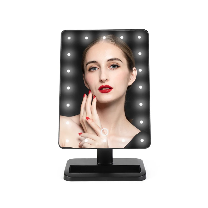 Fullkenlight portable table private label led cosmetic mirror, vanity lighted led makeup mirror