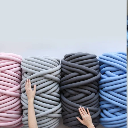 Wholesale Core Yarn Cotton Tube Yarn Acrylic Tube Chunky Yarn For Hand Knitting Blanket Washable