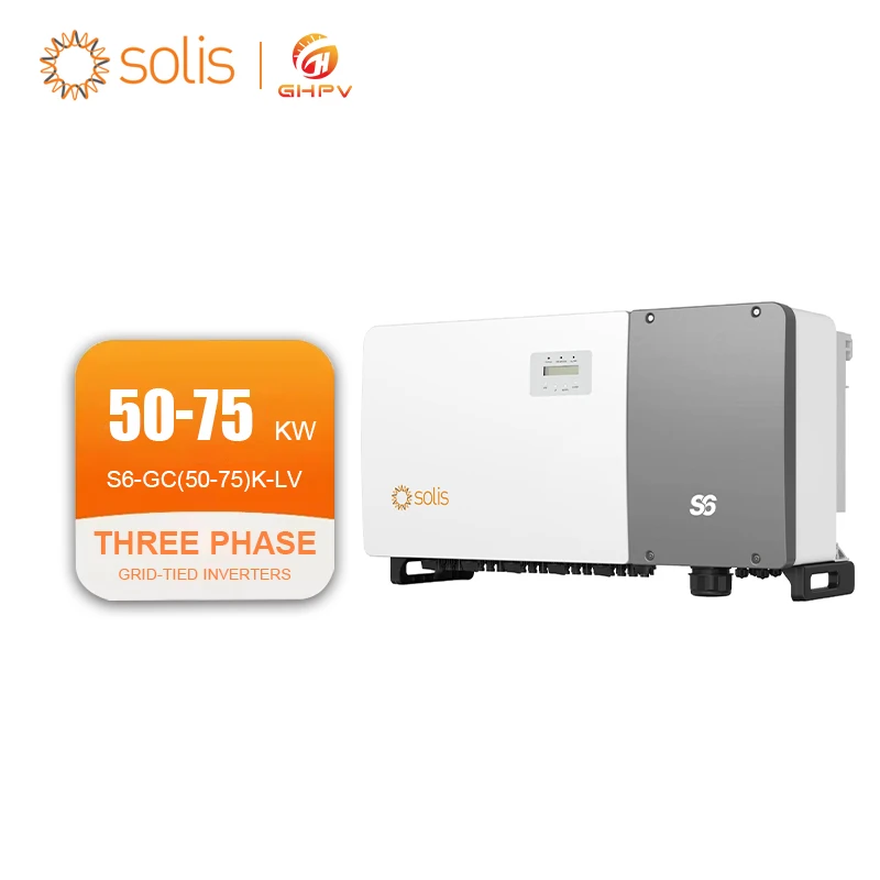 Solis On Grid Tied Three Phase 50KW 60kw 75kw US Version Solar Inverter High Efficiency Product For 800V On Grid Power Station