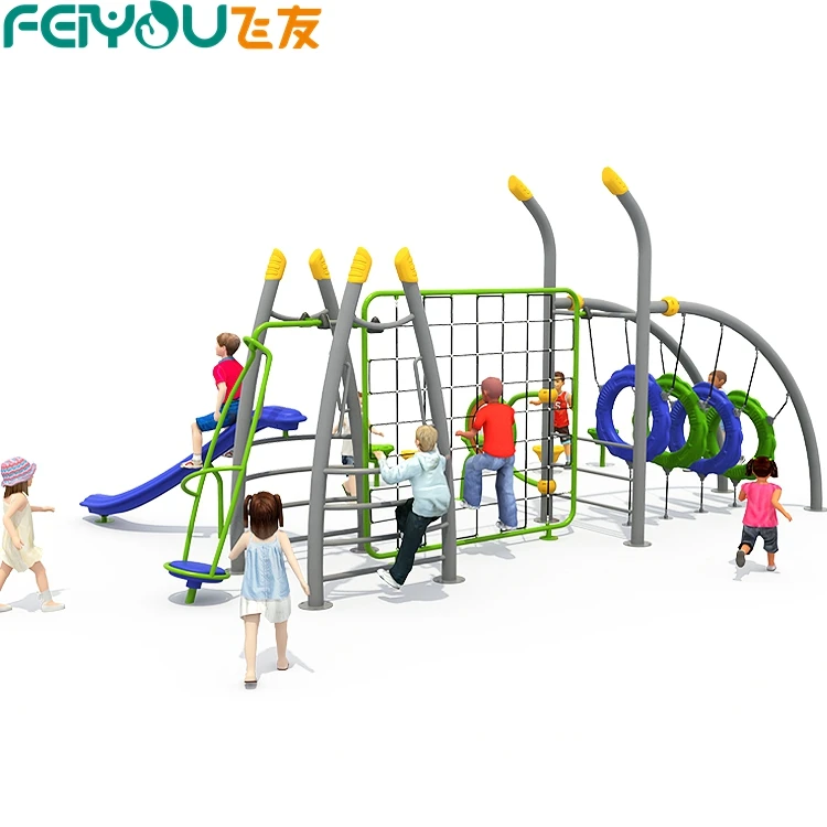Adventure Outdoor Playground Rope Ninja Warrior Obstacle Course Fitness Equipment  For Kids