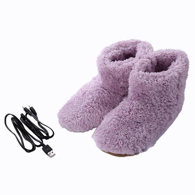 Heating warm soft wool warm feet USB charging heating shoes comfortable shoes
