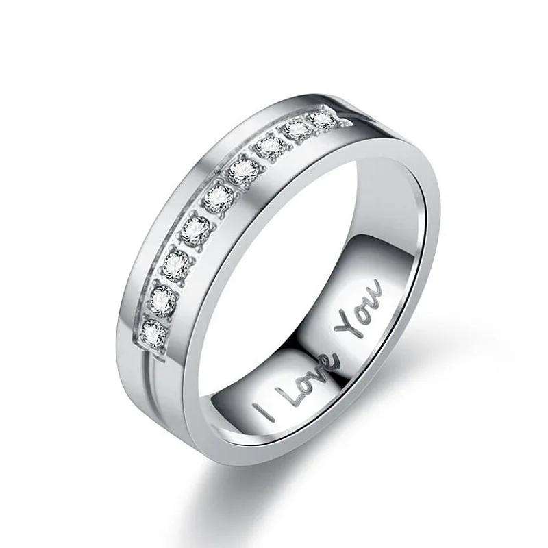 High Quality Stainless Steel I Love You Couple Rings for Men Women Wedding Engagement