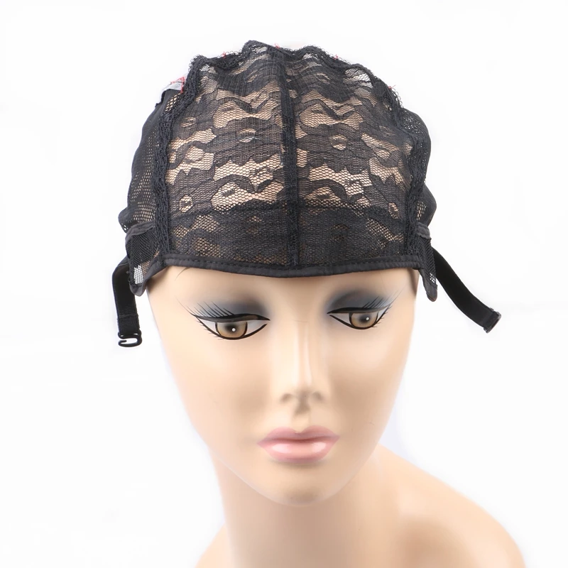 10 Pieces/Lot Wig Net Cap Weaving Caps With Adjustable Straps Black Ventilated Wig Cap Wig Making Accessory Tools