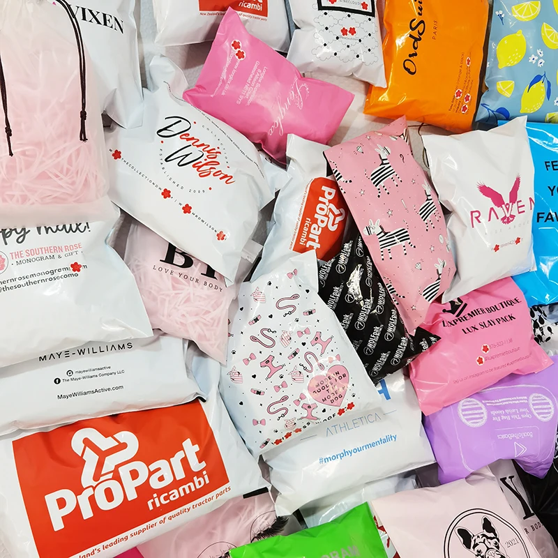 Custom Logo Clothing Poly Mailer Mailing Bags Courier Pouch Shipping Envelope Clothing Plastic Packaging Bags
