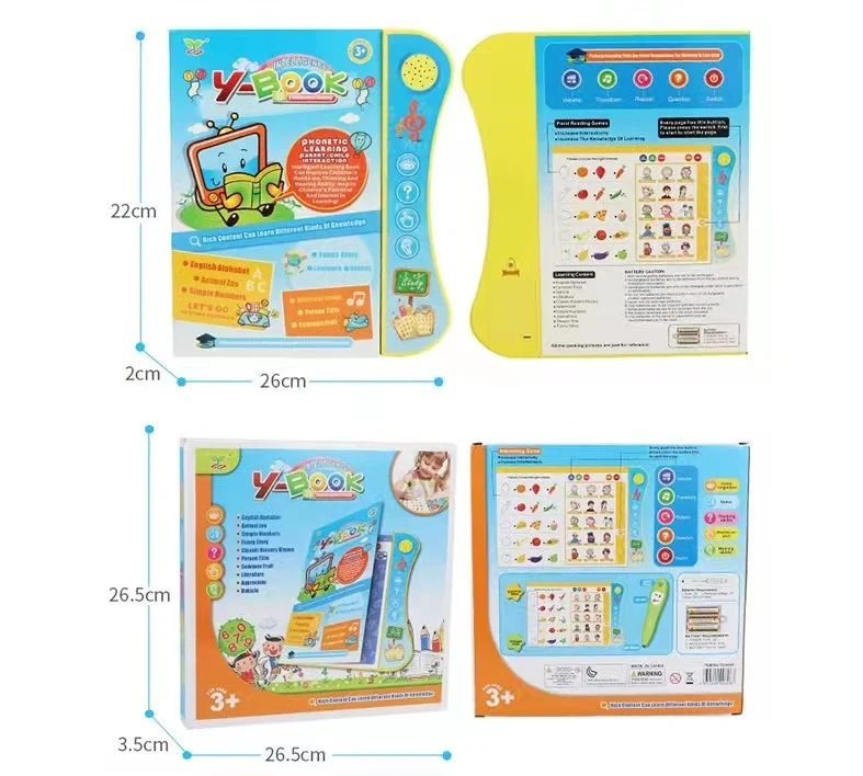 Kids Y-Book with Smart Pen Interactive Toy English Alphabet Stories Music Educational Toys Learning Sound Book Toddlers