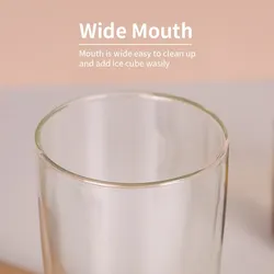 Glass Tumbler with Silicone Sleeve,Glass Iced Coffee Cup,Reusable Cup for Hot & Cold