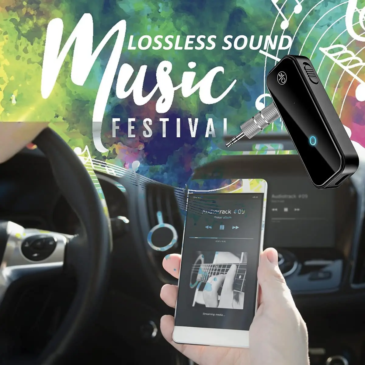 2 in 1 Wireless Adapter BT5.0 Headphones Speakers Music Audio Wireless Transmitter Receiver