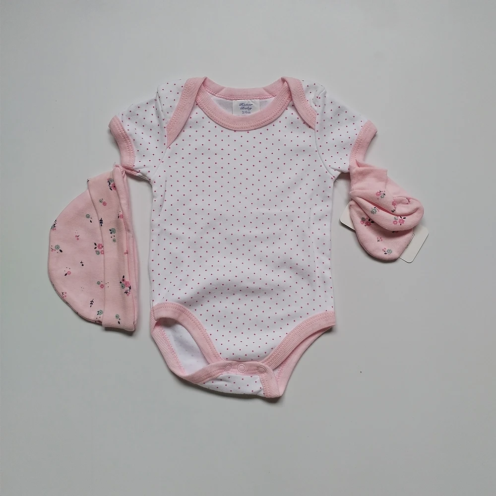 Custom Embroidery Baby Clothing 5PCS Boy Tops Hat Pants Bib Sock Clothes Hangers Baby Boys And Girls Clothes