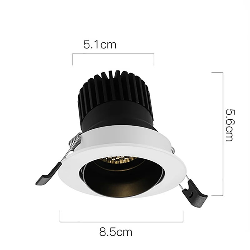 7W 9W Anti glare dimmable  focusable adjustable down light for hotel home lighting