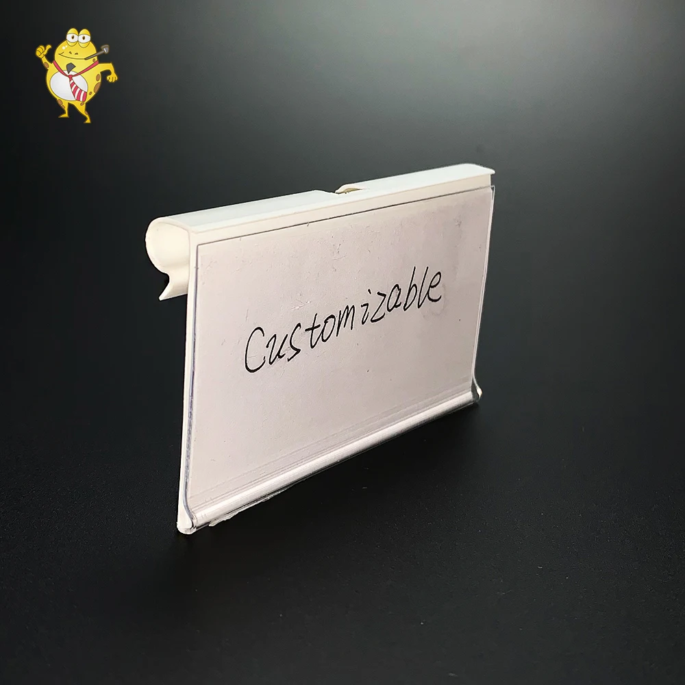 LAO HA MA customized white price display data strip supermarket hanging shelf label holder