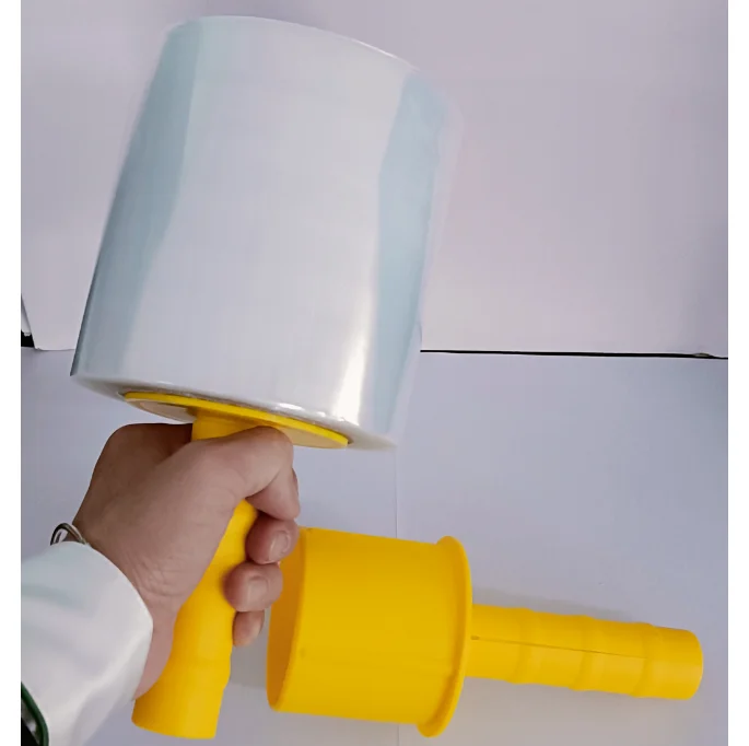 Mini Stretch Roll White Color Black Yellow Plastic Handle for Wraps Dispenser