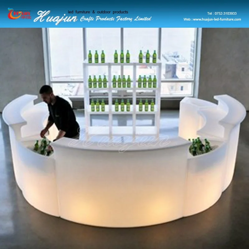 New product Outdoor Party Led Glow Touch Table Round Bar Counter with Rechargeable Battery