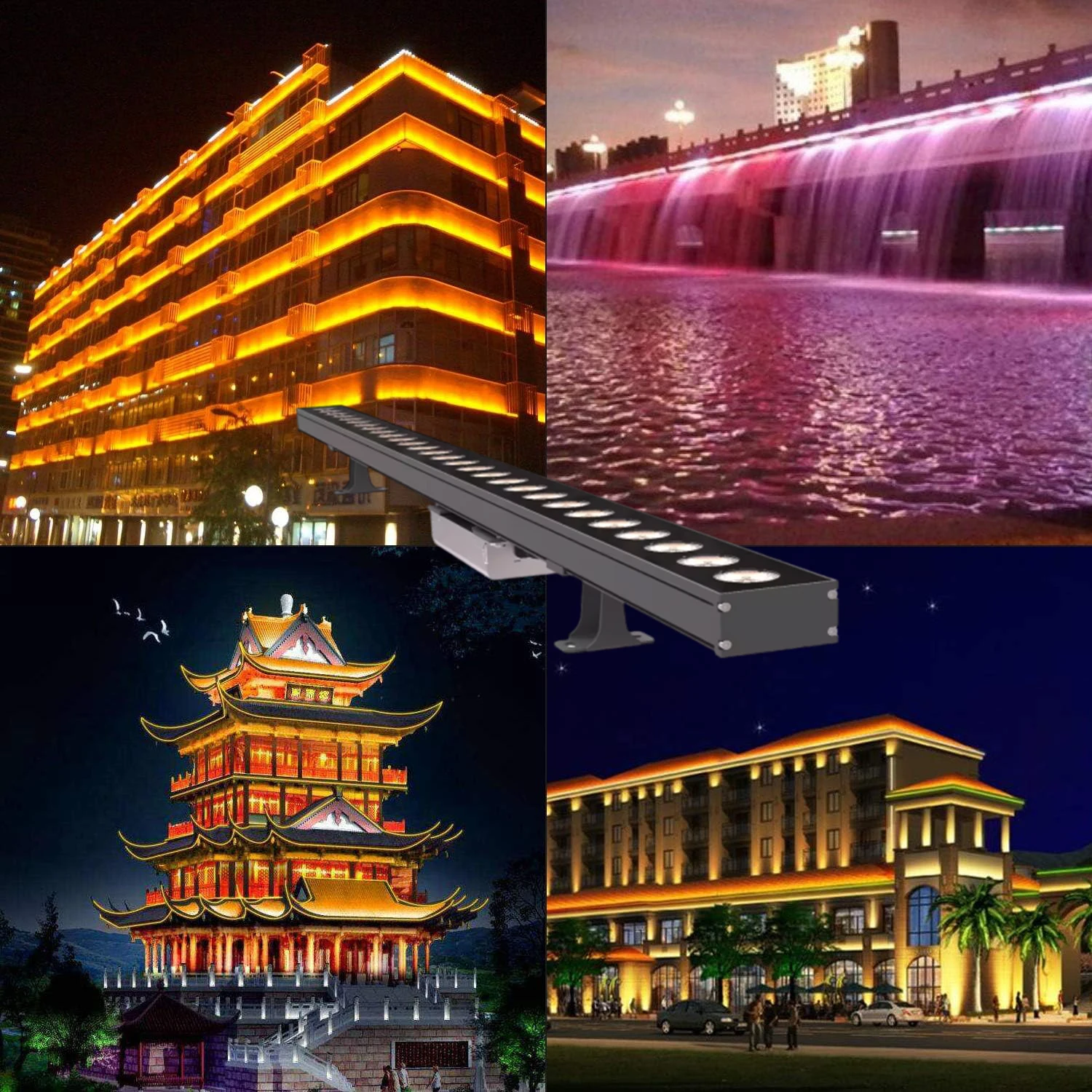 IP66 Slim LED Wall Washer Building Exterior Lights Decoration Outdoor Building Lighting for Hotel