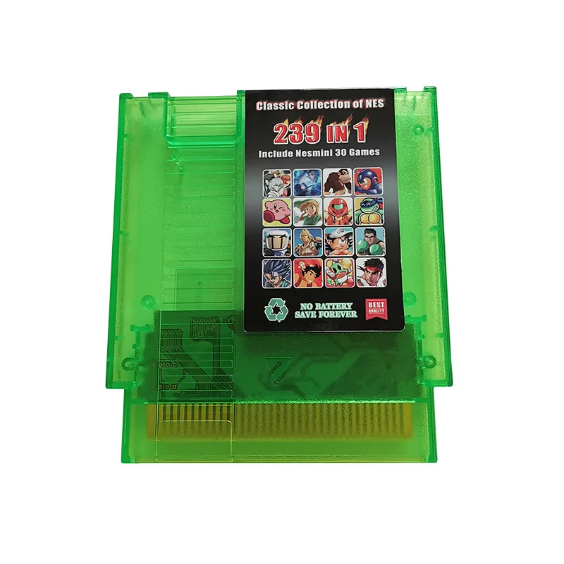 
Суперигровой картридж Ultimate Remix 8 бит, Классический 72P PAL NTSC Game, прозрачный зеленый корпус, в 1 
