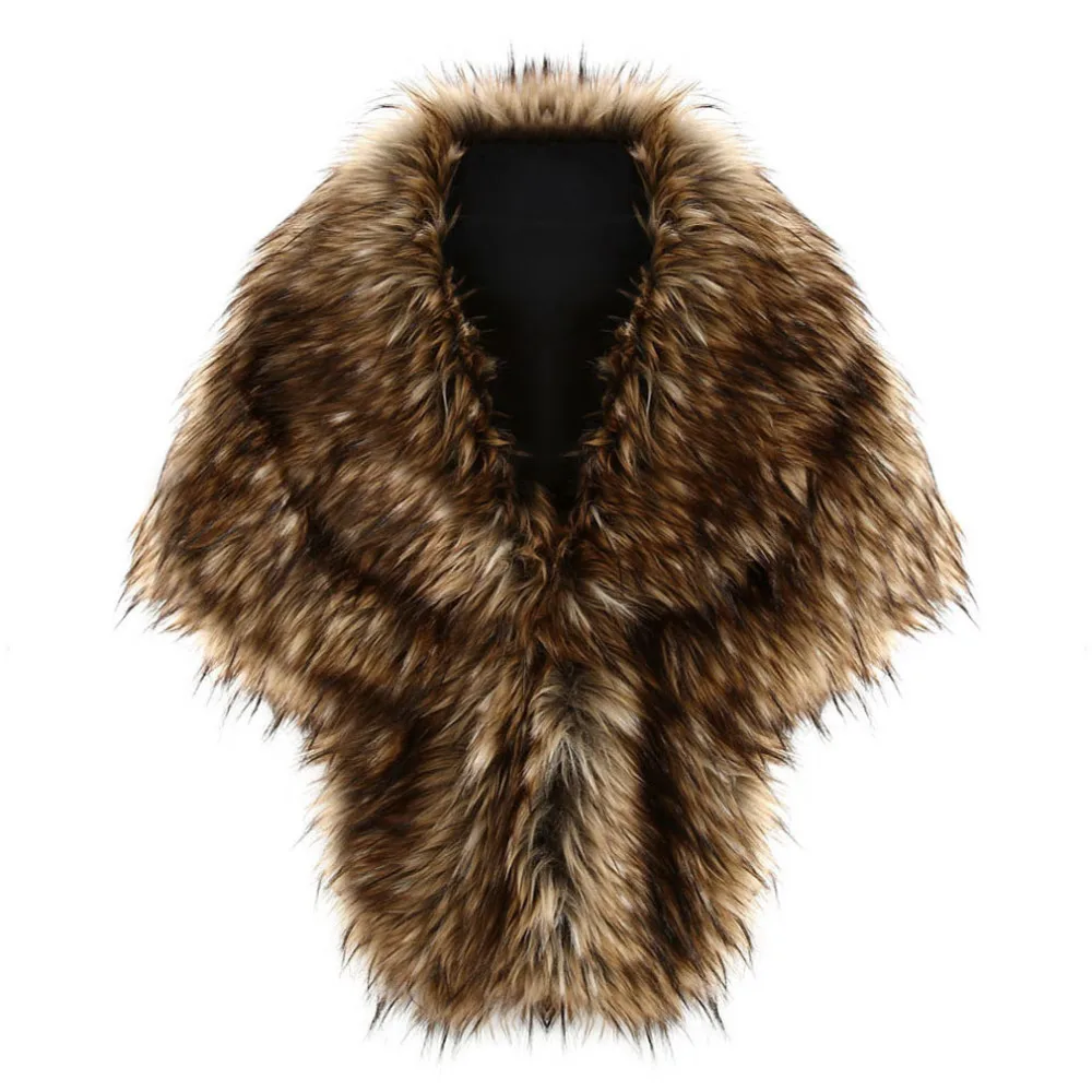 Hot Sale Autumn Thin mink fox fur scarf faux shawl scarf shrug Winter ladies faux fur Cape cover up