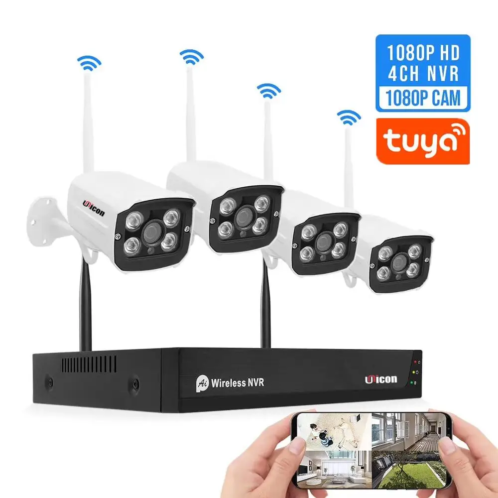 Умный пульт дистанционного управления Tuya Smart Life CMOS 720P изображение 4 канала беспроводная передача Wi-Fi комплекты сетевого видеорегистратора с голосовым управлением Google Home