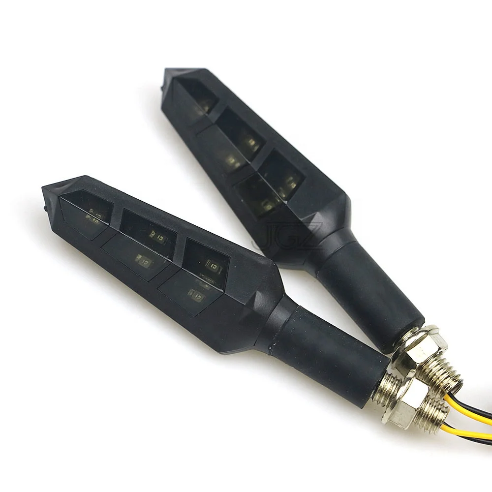 Universal 12V Motorcycle LED Turn Signal Lights Flexible Indicators Amber Blinker Lamps for Kawasaki KTM Ducati Honda Yamaha