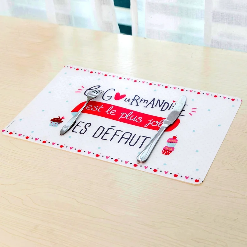 OEM custom Plastic PP Souvenir Gift Tablemat Color Printed Table Placemat