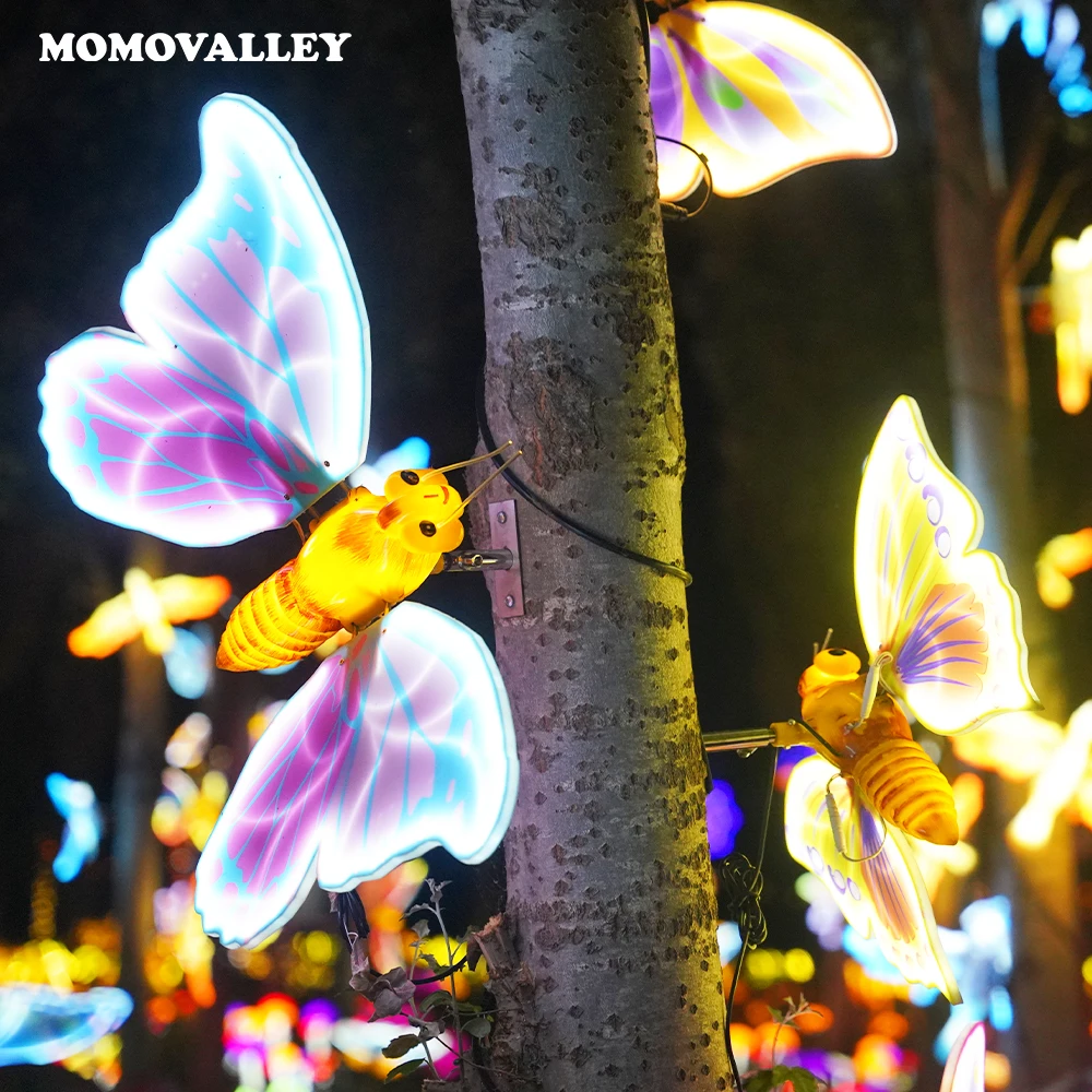 IP65 Outdoor 64CM LED Warm Garden Home and Wedding Decorations Pathway Lighting led butterfly with movement