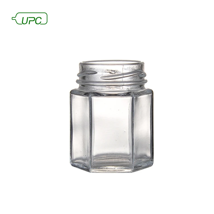 120ml hexagonal honey glass bottle storage food glass jar