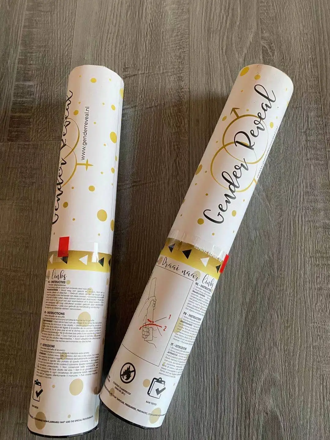 30cm wholesale facorty supply Gender Reveal baby pink and baby blue confetti and powder cannon