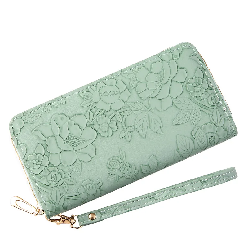New long zipper clutch bag enlarged mobile phone bag embossed large bill wallet ladies wallet