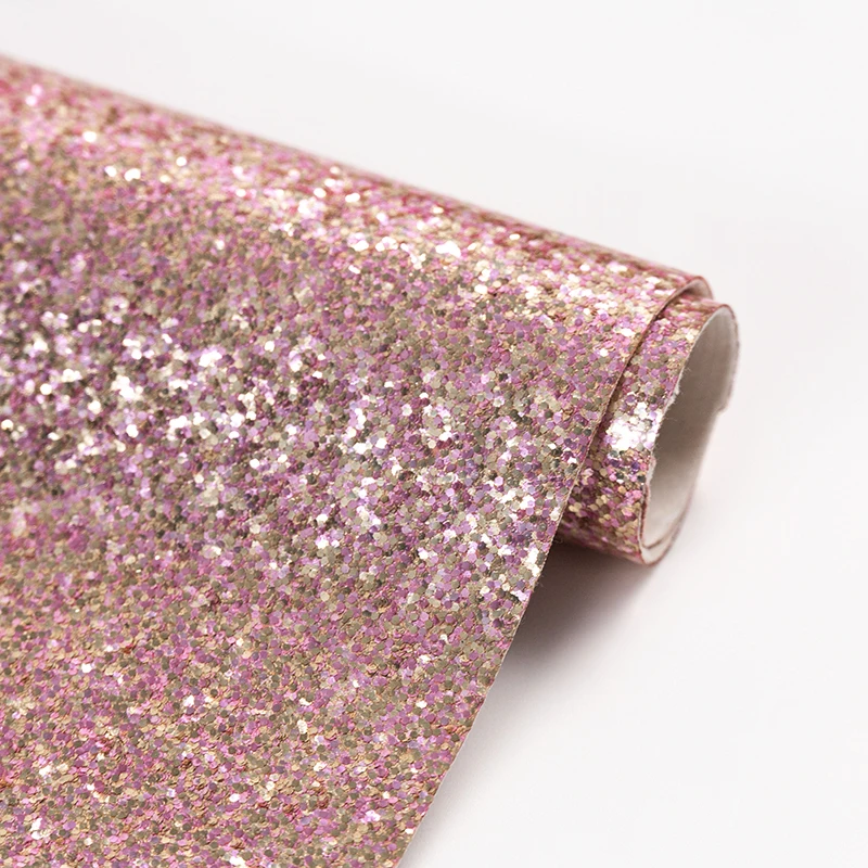 Organic Decorative Glitter Printed Faux Leather Like Real Croc Leather