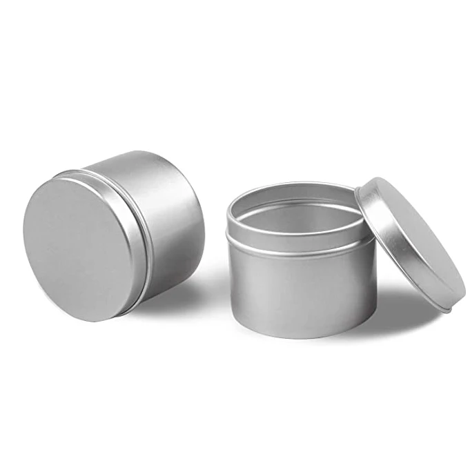 Wholesale factory price custom round metal Seamless Drawn Wax candle tins with lid 8oz tin can container