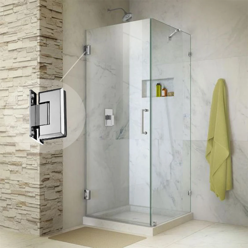 Modern frameless shower screen bathroom stainless steel chrome polished glass clip hinges for shower cabinets