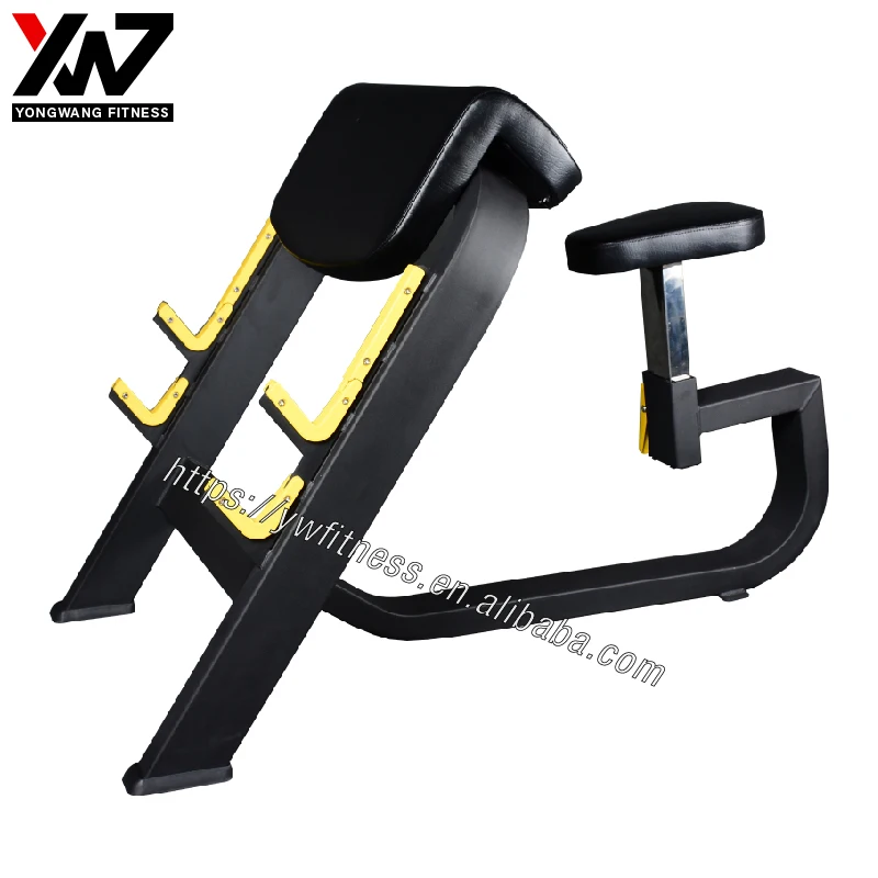 Yongwang fitness factory price weight lifting biceps curl seated preacher curl machine