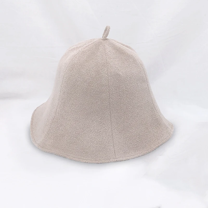 Customized Folding Outdoor Plain Fishing Hats Knitting Bucket Hat Solid Color For Women Toweling Sauna Hat