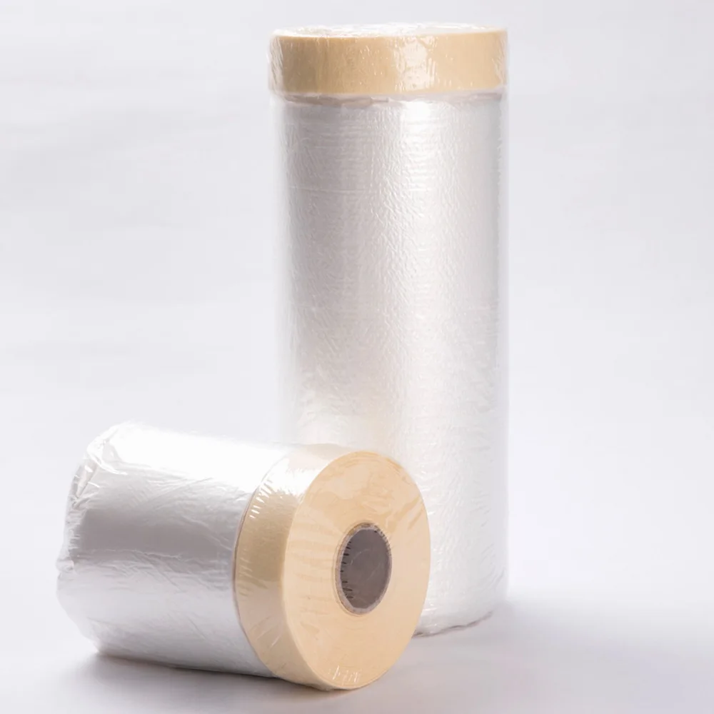 Pre Taped Protective Overspray Car Masking Cover Plastic Film Automotive Paint Auto Painting Masking Film for Spray Painting