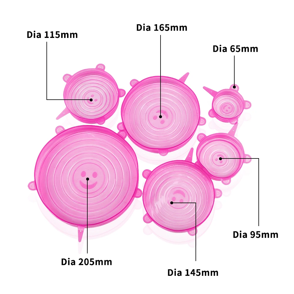 Hot Selling High QualitySuitable for bowls/plates/fruit plates available Stretchable Food Wrap Stretch Silicone Lids