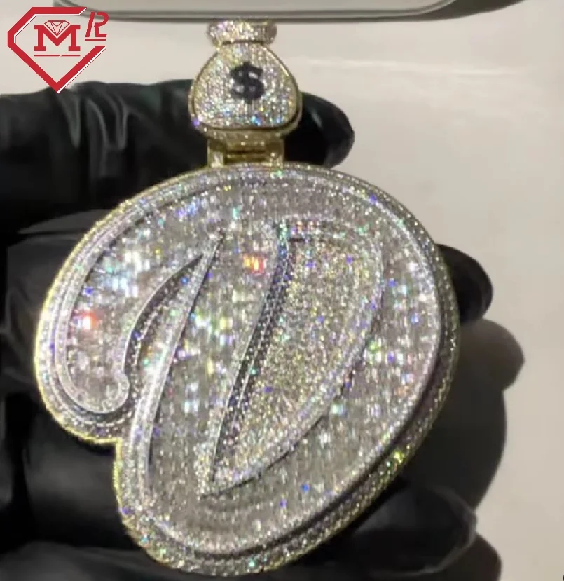 Master Rocks Hiphop Moissanite Pendant Rapper Men 925 Sterling Gold Plating Letter Vss Moissanite Custom Pendant