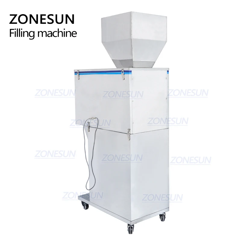 ZONESUN DL-5000 Vibration Coffee Bean Tea Bag Sachet Powder Pouch Semi Automatic Racking Weighing Filling Machinery