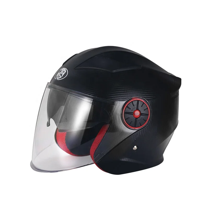 
Open Face Dual Lens Built-in wireless headphones ABS Material Motorcycle Jet Three-quarters Helmet With Detachable Liner 