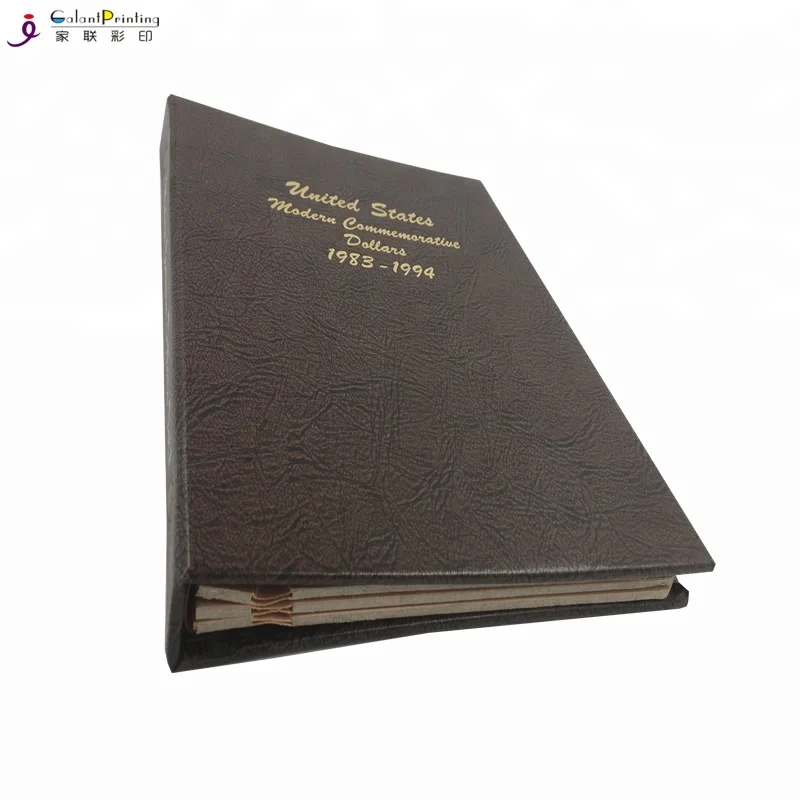 Фирменная полноцветная картонная жесткая книга для монет 2 мм круглая