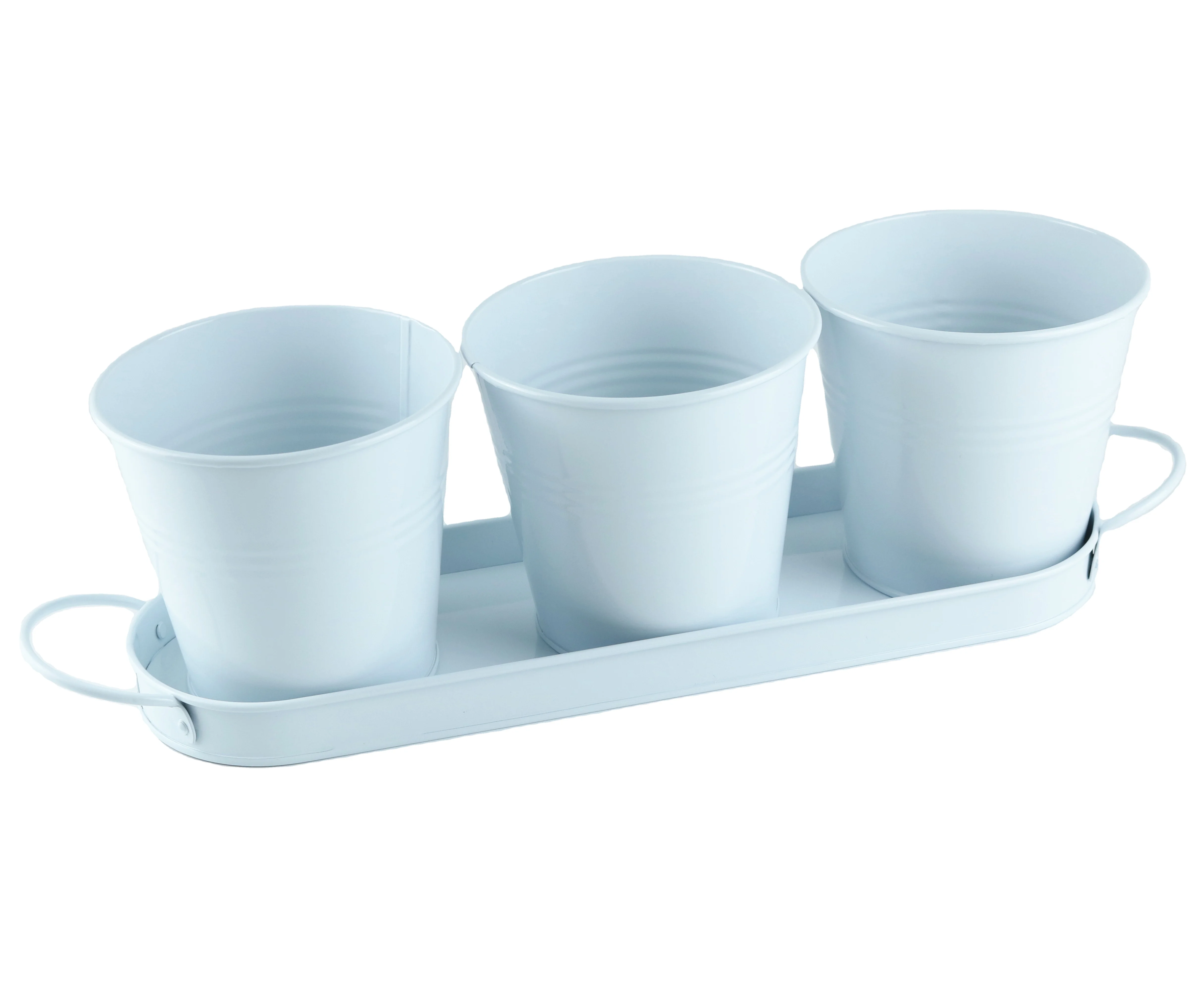 Маленький круглый декоративный мини-контейнер для порошков, 3 шт., для сада, оцинкованный металлический контейнер для растений, цветочный горшок с подносом