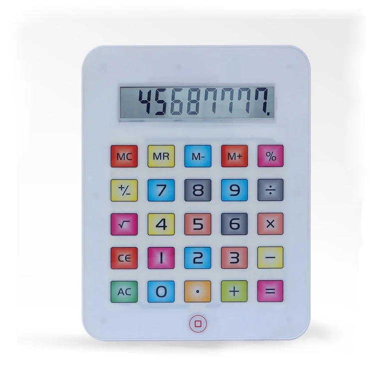 Promotional Gift Big Size Colorful Office Table 8-digit Jumbo Touch Screen Desktop Calculator