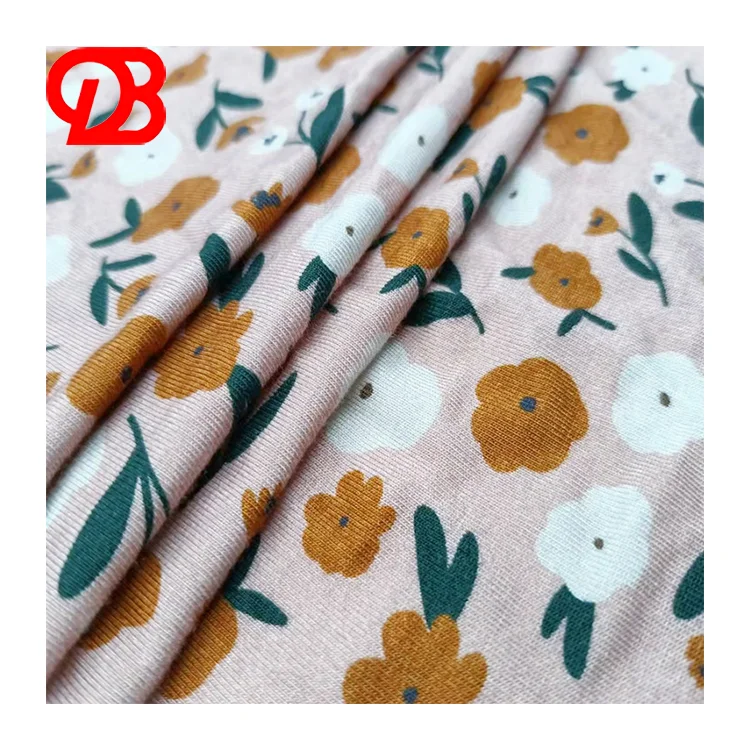 Soft touch custom designs digital printing bamboo spandex fabric for cloth with NO MOQ