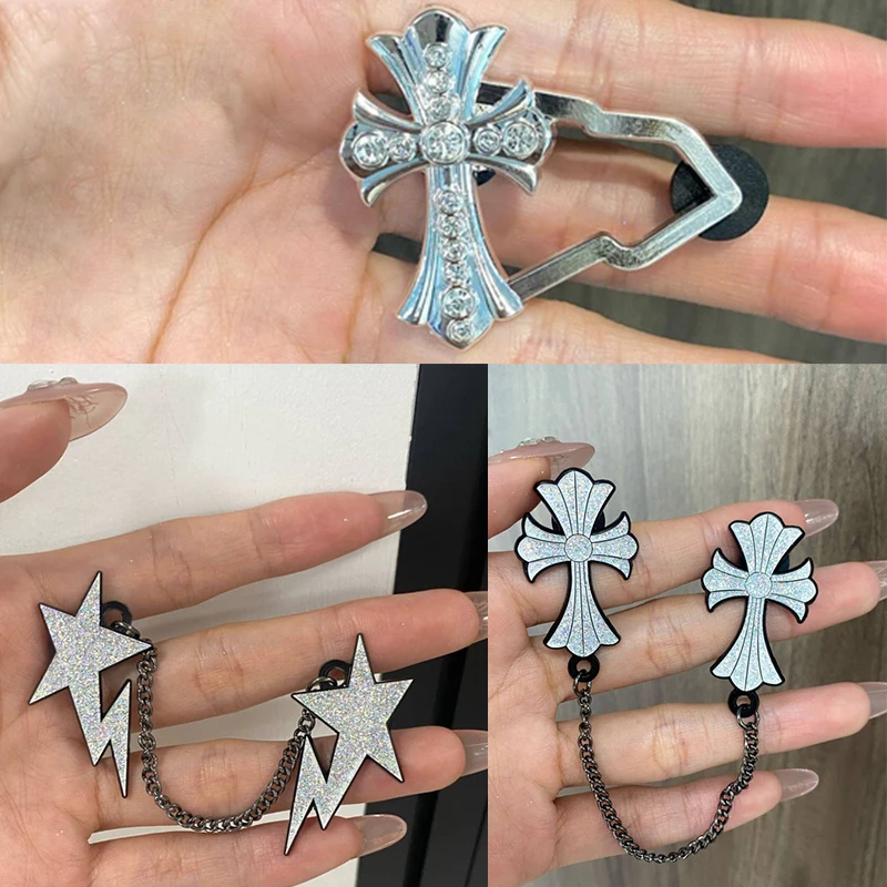 Custom Enamel Pins Cross Trucker Hat Colorful Glitter Metal Crafts Logo Frame Lapel for Caps